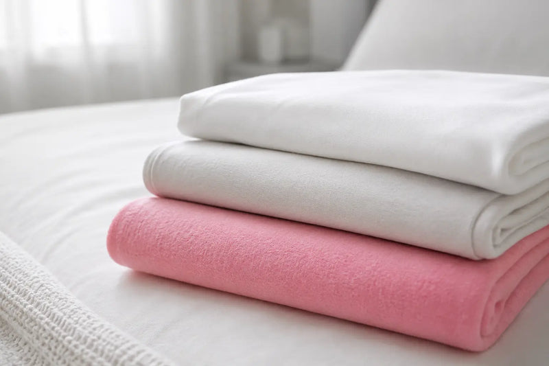 cotton, polycotton and brushed cotton fabric swatches compared