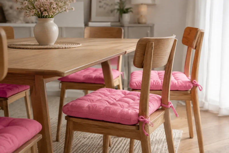 Dining chairs with soft right seat pads