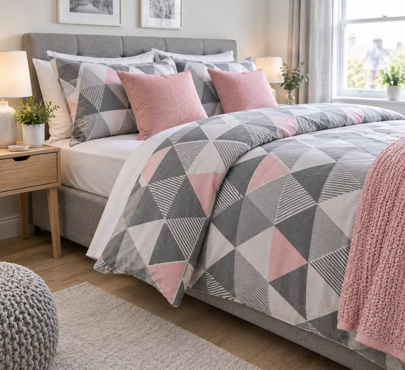 Grey Geometric Bedding Block Design 