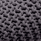 Knitted Pouffe Chunky Round Footstool Ottoman 100% Cotton
