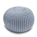 Knitted Pouffe Chunky Round Footstool Ottoman 100% Cotton