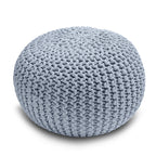 Knitted Pouffe Chunky Round Footstool Ottoman 100% Cotton