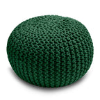 Knitted Pouffe Chunky Round Footstool Ottoman 100% Cotton