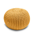 Knitted Pouffe Chunky Round Footstool Ottoman 100% Cotton