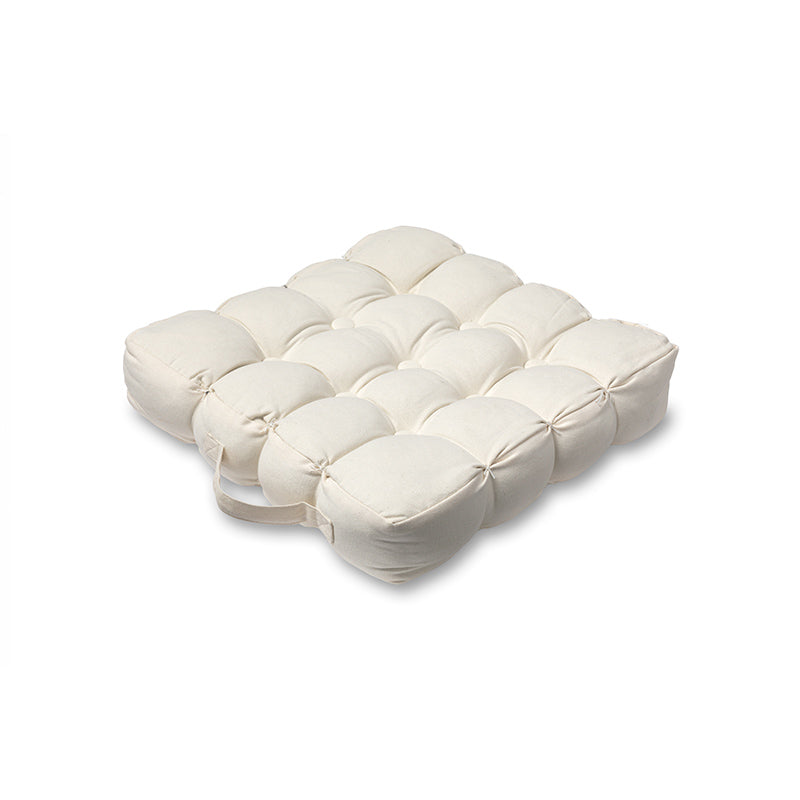 Quilted 9 Button Seat Pad Cushion Booster 100% Cotton Cover 45cm Square