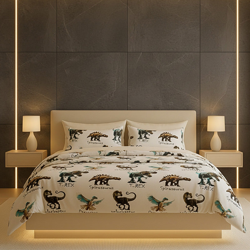Dinosaur Kids Bedding Set Fun Cozy Dino Design for Boys and Girls