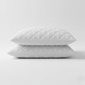 200TC Luxury Cotton Quilted Pillow Protector Pair Breathable Soft Mattress Cover