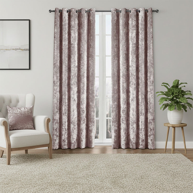 Crushed Velvet Eyelet Curtains Luxurious Finish for Contemporary Homes