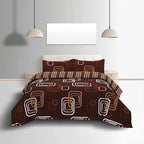 Duvet Cover And Pillowcase Set Geometric Square Design Polycotton Bed Linen