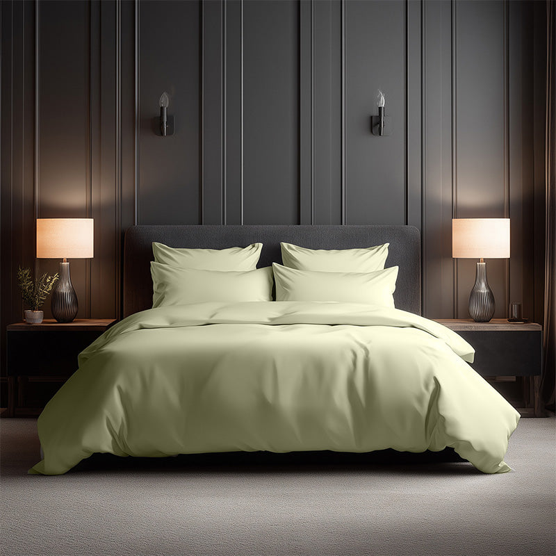 Luxury 400TC Cotton Sateen Hotel Quality Duvet Cover And Pillowcases Set Bed Linen