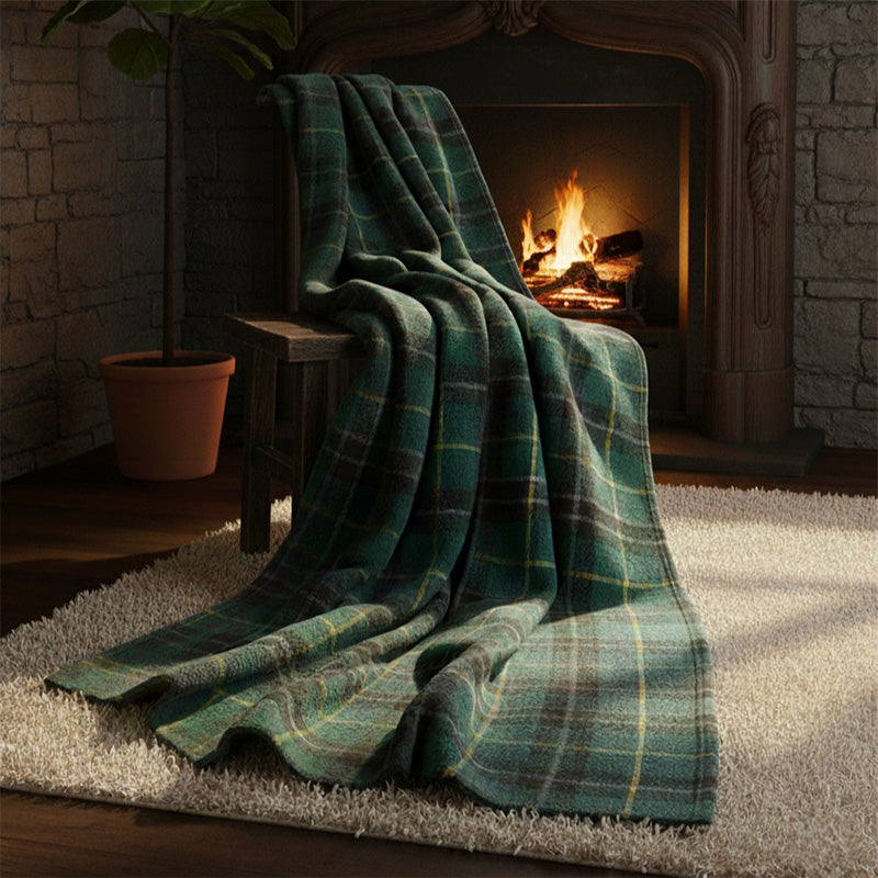 Tartan Check Soft Feel Print Christmas Throw Blanket Home Decor Gift