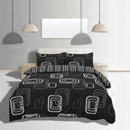 Duvet Cover And Pillowcase Set Geometric Square Design Polycotton Bed Linen