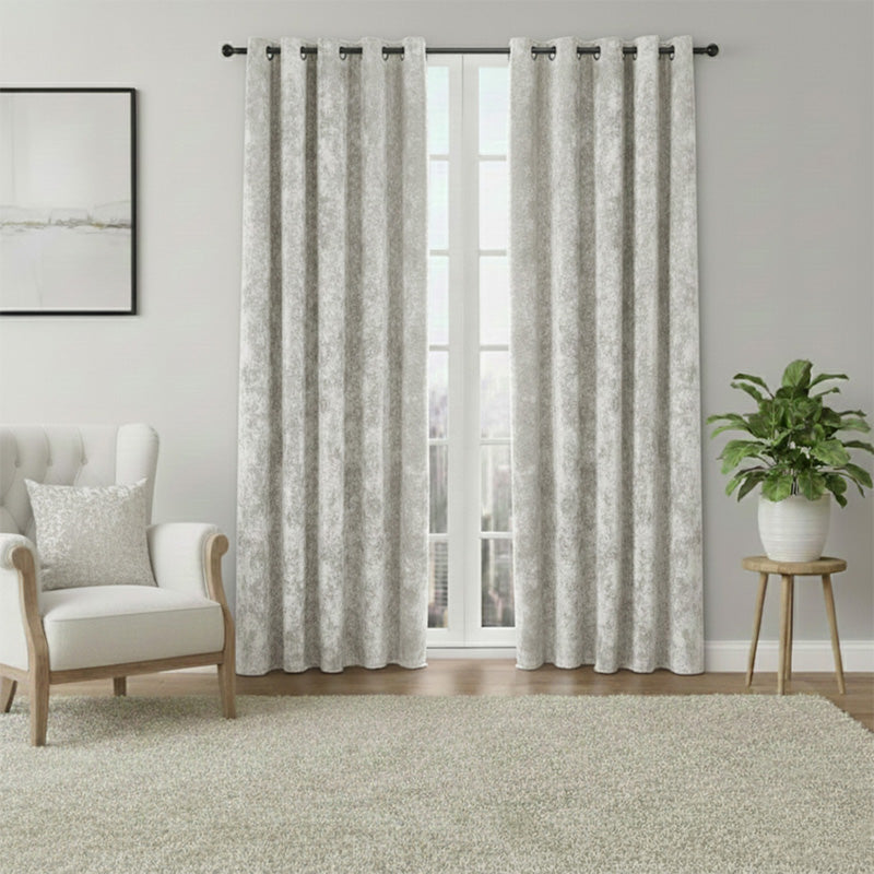 Crushed Velvet Eyelet Curtains Luxurious Finish for Contemporary Homes