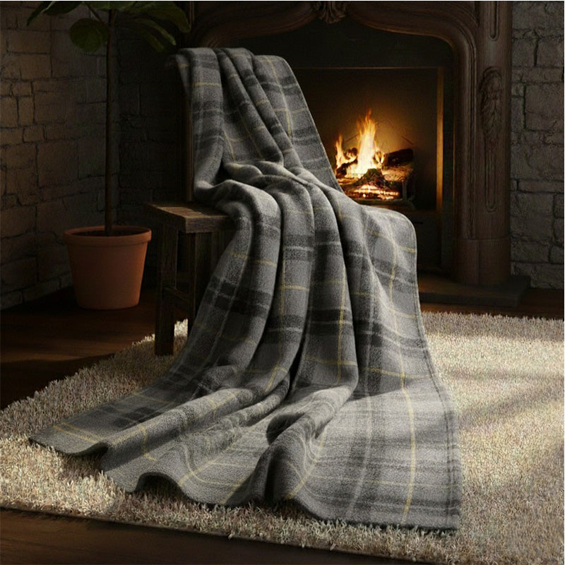 Tartan Check Soft Feel Print Christmas Throw Blanket Home Decor Gift