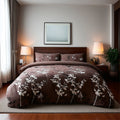 Duvet Cover And Pillowcase Set Floral Leaf Design Polycotton Bed Linen