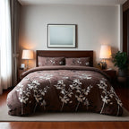 Duvet Cover And Pillowcase Set Floral Leaf Design Polycotton Bed Linen