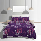 Duvet Cover And Pillowcase Set Geometric Square Design Polycotton Bed Linen