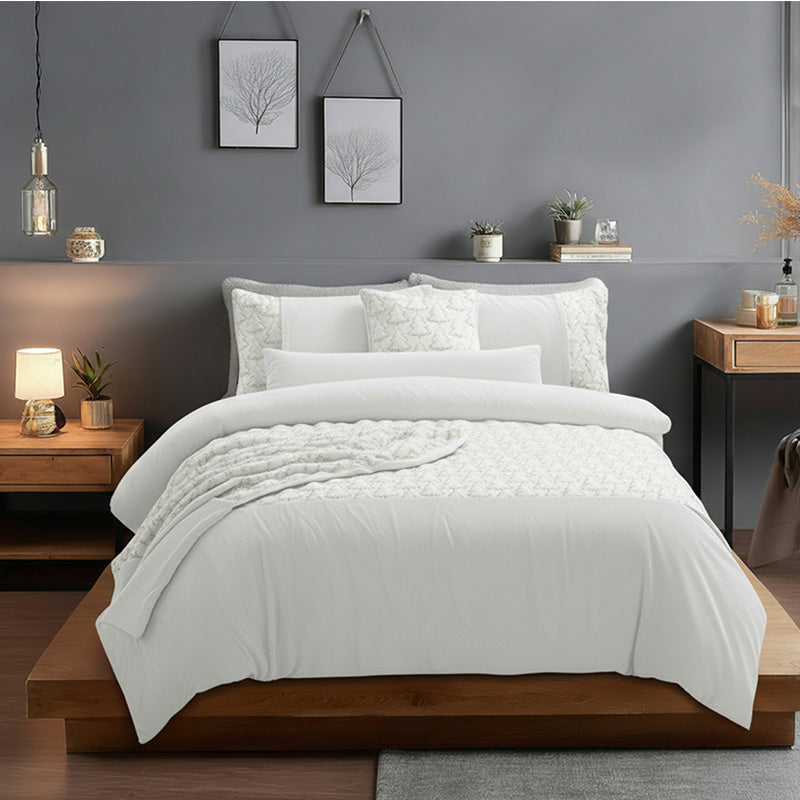 Ultra Soft Teddy Duvet Cover Set Christmas Tree Cozy Fleece Bedding