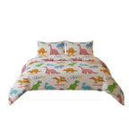 Dino Themed Kids Bedding Set Soft Colorful Dinosaur Bedroom Decor