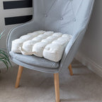 Quilted 9 Button Seat Pad Cushion Booster 100% Cotton Cover 45cm Square