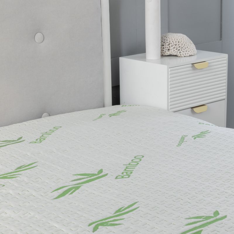 Luxury soft touch Bamboo organic waterproof mattress protector with extra deep 16” 40cm elasticated skirt
