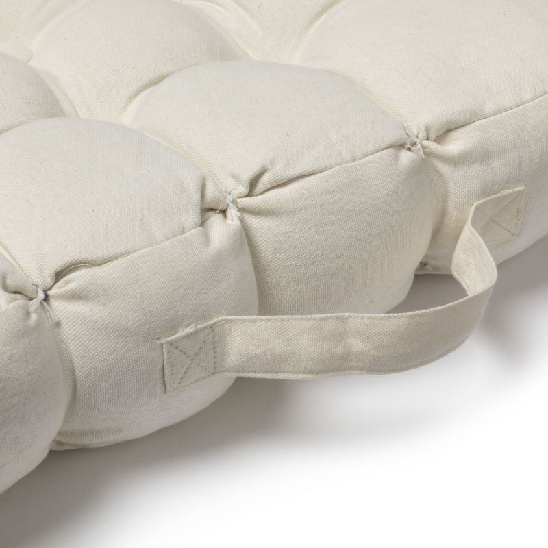 Quilted 9 Button Seat Pad Cushion Booster 100% Cotton Cover 45cm Square