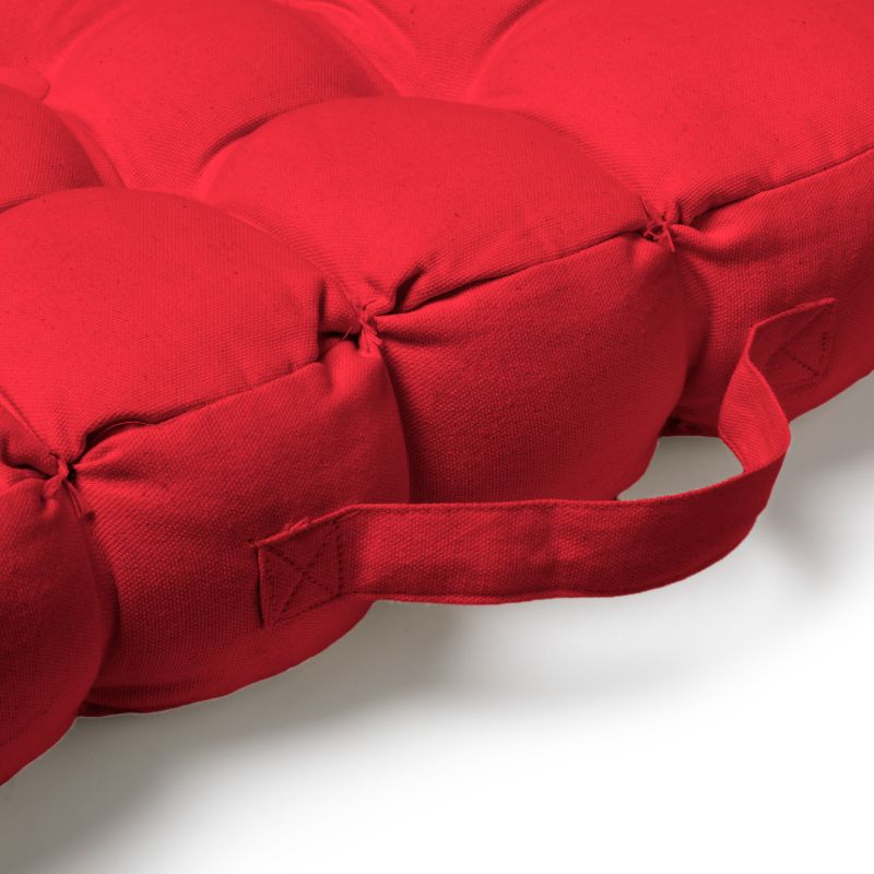 Quilted 9 Button Seat Pad Cushion Booster 100% Cotton Cover 45cm Square