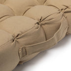 Quilted 9 Button Seat Pad Cushion Booster 100% Cotton Cover 45cm Square