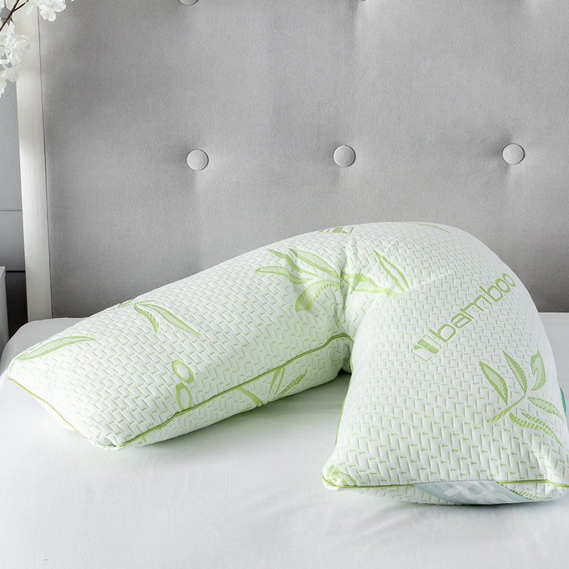 Bamboo Memory Foam Pregnancy V Shape Pillow