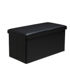 Faux Leather Storage Ottoman Storage Box With Lid Foldable - 76x38x38cm Rectangle
