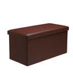 Faux Leather Storage Ottoman Storage Box With Lid Foldable - 76x38x38cm Rectangle