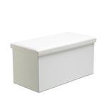 Faux Leather Storage Ottoman Storage Box With Lid Foldable - 76x38x38cm Rectangle