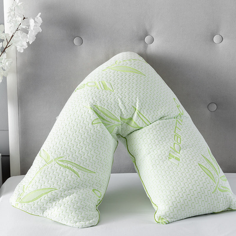 Bamboo Memory Foam Pregnancy V Shape Pillow