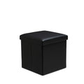 Faux Leather Storage Ottoman Storage Box With Lid Foldable - 38x38x38cm Square