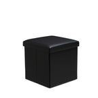 Faux Leather Storage Ottoman Storage Box With Lid Foldable - 38x38x38cm Square