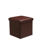 Faux Leather Storage Ottoman Storage Box With Lid Foldable - 38x38x38cm Square