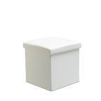Faux Leather Storage Ottoman Storage Box With Lid Foldable - 38x38x38cm Square