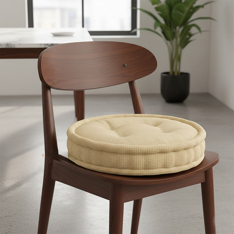 Teddy Fabric Round Booster Cushion Soft Seat Riser Pad for Dining Chair