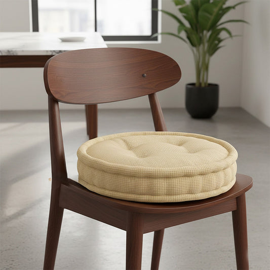 Teddy Fabric Round Booster Cushion Soft Seat Riser Pad for Dining Chair