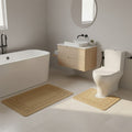 2 Piece Box Design Bath Mat Set Soft Absorbent Non-Slip Bathroom Mats