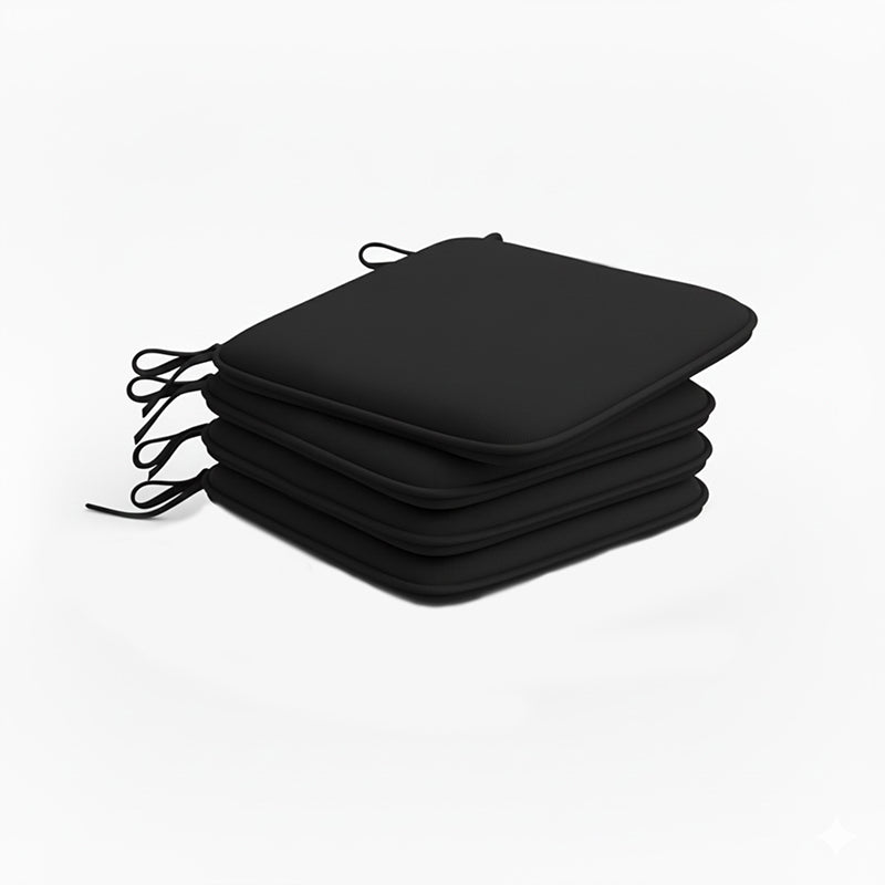 Waterproof Square Foam Seat Pad with Ties Pack of 4 Chair Cushion Seating