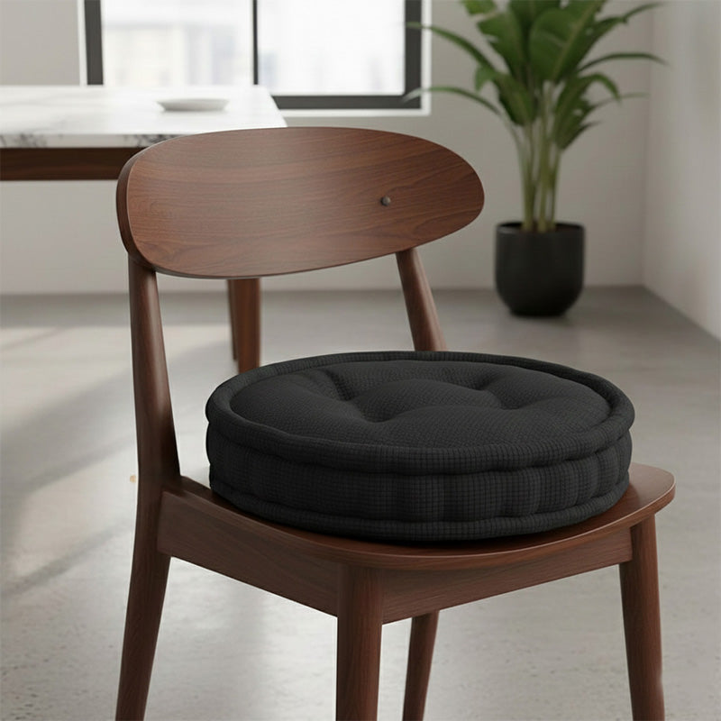Teddy Fabric Round Booster Cushion Soft Seat Riser Pad for Dining Chair
