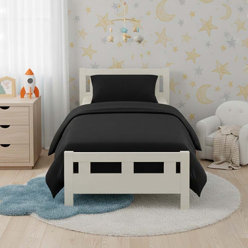 Flannelette Cotton Cot Bed Duvet Cover Set Brushed Warm Bedding Set
