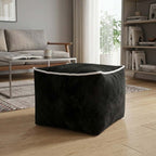 Luxury Velvet Cube Bean Bag Ottoman Soft Plush Velvet Stool Pouffe