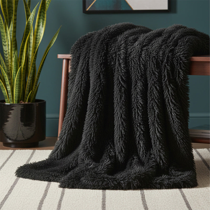 Cuddly Extra Fluffy Throw Ultra Soft Plush Blanket for Sofa Bed Home Decor