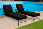 Sun Lounger Outdoor Garden Deck Bed Cushion Waterproof Recliner Pad Removable Cover