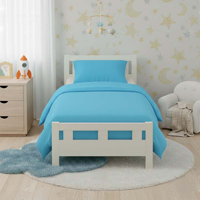 Flannelette Cotton Cot Bed Duvet Cover Set Brushed Warm Bedding Set
