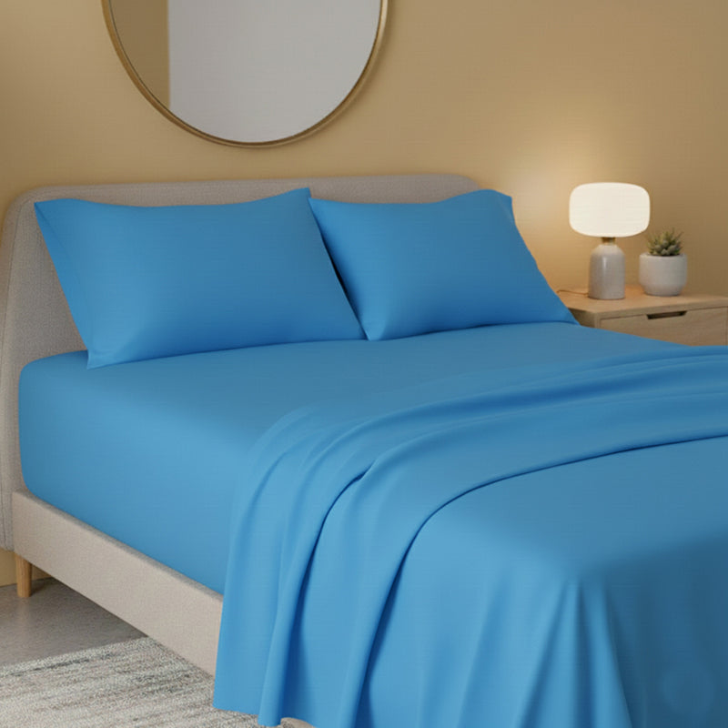 Flannelette Flat Sheet Soft Brushed Cotton Bedding for Warmth Comfort