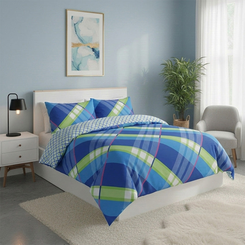 Modern Reversible Duvet Cover Stylish Geometric Pattern Bedding for Bedroom