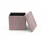 Corduroy Square Storage Box with Lid Elegant Organizer for Any Room